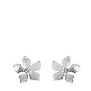 Zilverkleurige bijoux oorbellen bloem (1060574)