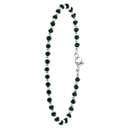 Armband, Edelstahl, mit dunkelgrünen Perlen (1060741)