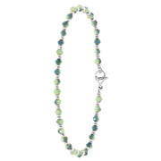 Armband, Edelstahl, mit hellgrünen Perlen (1060743)