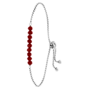 Armband, Edelstahl, mit roten Perlen (1060744)