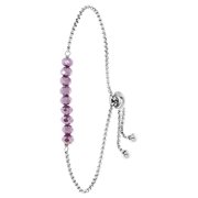 Armband, Edelstahl, mit lilafarbenen Perlen (1060748)