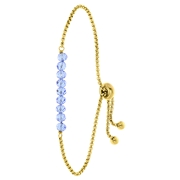 Armband, Edelstahl, vergoldet, mit blauen Perlen (1060758)