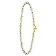 Armband, Edelstahl, vergoldet, mit blauen Perlen (1060759)