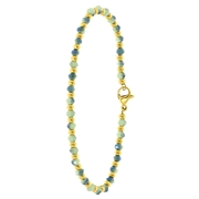 Armband, Edelstahl, vergoldet, mit hellgrünen Perlen (1060763)