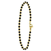 Armband, Edelstahl, vergoldet, mit schwarzen Perlen (1060773)