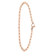 Armband, Edelstahl, rotvergoldet, mit rosafarbenen Perlen (1060778)