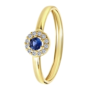 Ring aus 375 Gelbgold mit weißem und blauem Zirkonia (1061309)