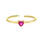 Ring, 925 Silber, vergoldet, Love-Month-Stone, Herz (1061658)