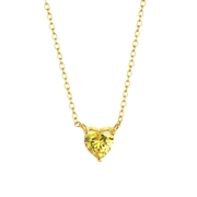 Zilveren goldplated ketting Love month stones hart (1061660)