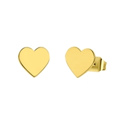 Stalen goldplated oorbellen met hartjes (1061810)
