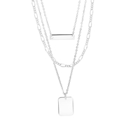Halskette, 925 Silber, 3-reihig, Stab/Hundemarke (1062079)