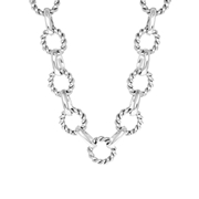 Zilverkleurige bijoux ketting chunky (1062227)