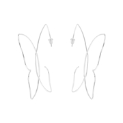 Zilverkleurig bijoux oorbellen vlinder (1062233)
