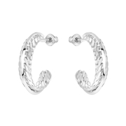 Zilverkleurige bijoux oorbellen rond (1062249)