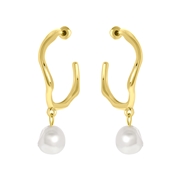 Goudkleurige bijoux oorbellen met parel (1062264)