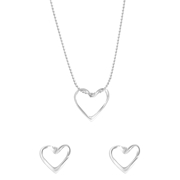 Zilverkleurige bijoux setje hart (1062265)
