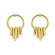 Goudkleurige bijoux oorbellen met ringen (1062289)