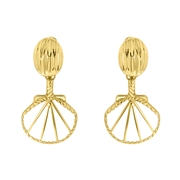 Goudkleurige bijoux oorbellen met schelp (1062297)
