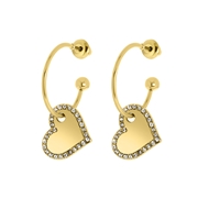 Goudkleurige bijoux oorbellen met hartjes (1062313)