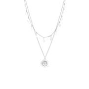 Zilverkleurige bijoux ketting zon (1062320)