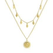 Goldfarbene Bijoux-Halskette, Sonne (1062321)