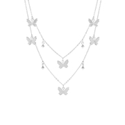 Silberfarbene Halskette, mit Schmetterlingen (1062324)