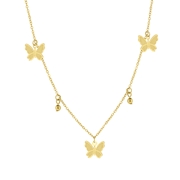 Goldfarbene Halskette, mit Schmetterlingen (1062325)