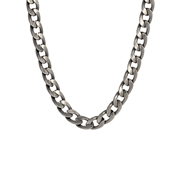 Halskette für Herren aus recyceltem Edelstahl, Gourmetglied (1062349)