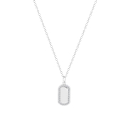 Gerecycleerd zilveren ketting&hanger dogtag zirkonia (1062470)