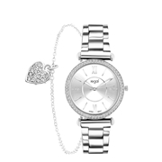 Regal Cadeau Set Dames Horloge Zilverkleurig met gratis armband (1062576)