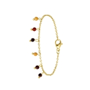 Armband, Edelstahl, vergoldet, mit Perlenanhängern (1062723)