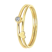14 Karaat gouden ring hart met ronde zirkonia (1062753)