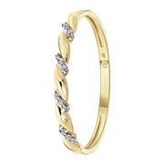 14 karaat geelgouden ring met 12 diamanten 0,015ct slag. (1062827)