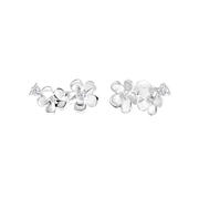 Zilveren oorknoppen bloemen met zirkonia (1062896)