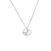 Zilveren ketting met hanger open hart hug (1062907)