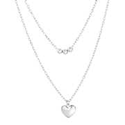 Zilveren ketting layering hart (1063005)