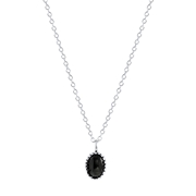 Zilveren ketting met hanger Gemstone black onyx (1063144)