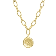 Halskette, Edelstahl, vergoldet (585 Gold), mit Anhänger (1063254)