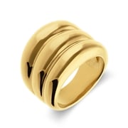 Ring aus Edelstahl, vergoldet, mit Rippenstruktur (1071274)