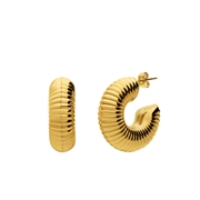Ohrringe aus Edelstahl, vergoldet, mit Rippenstruktur (1071278)
