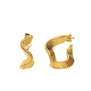 Ohrringe aus Edelstahl, vergoldet, flach mit Finish (1071288)