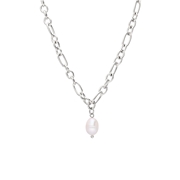 Halskette aus Edelstahl mit Perle (1071293)
