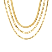 Halskette aus Edelstahl, vergoldet, mehrreihig (1071294)