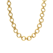 Halskette aus Edelstahl, vergoldet, chunky, mit polierten Gliedern (1071312)