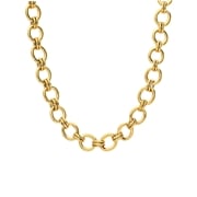 Stalen goldplated ketting chunky schakels glad (1071312)