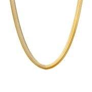 Halskette aus Edelstahl, vergoldet, mit flachem Glied (1071316)