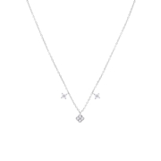 Halskette aus 925er Silber, Kleeblatt, Zirkonia (1071324)