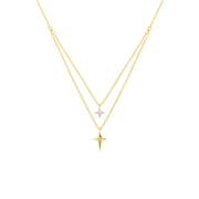 Silberne Layering-Halskette Sterne, vergoldet (1071370)