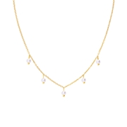 Halskette aus Edelstahl, vergoldet, mit Perlen (1071375)