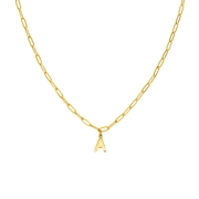 Stalen goldplated ketting closed forever letter A (1071414)